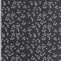 Double Gauze Musselin Kreuze grau